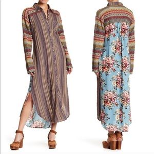 Aratta Wishing Well Striped Floral Duster